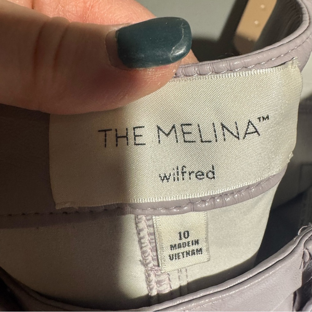 Aritzia Wilfred The Melina Light Purple Faux Leather Pants Size 10 Sophisticated - Picture 2 of 10